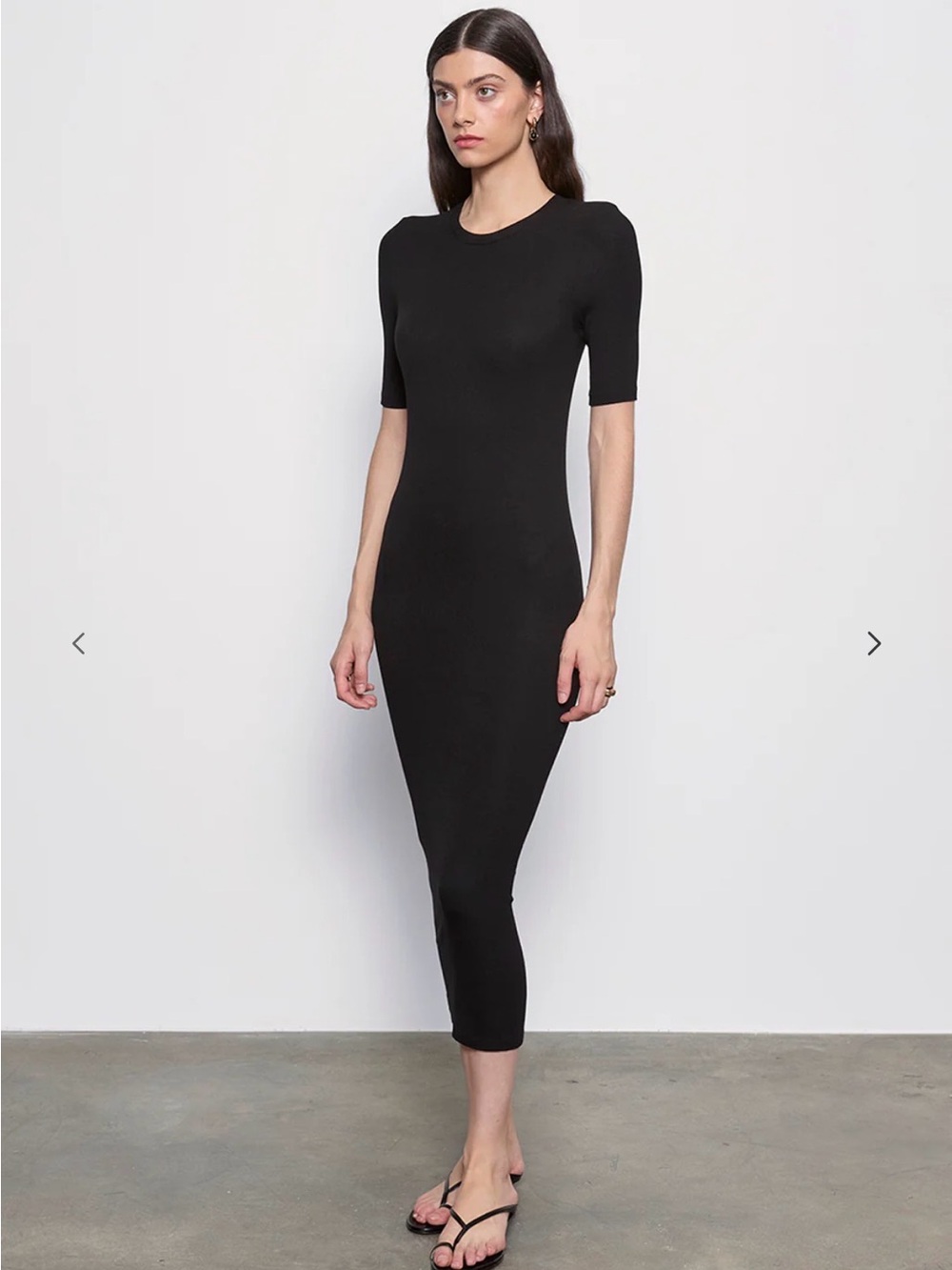 ENZA COSTA - Black Short-Sleeve Maxi Dress